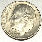 1960-P Roosevelt Dime - Circulated Condition - 90% Silver - US Coin - 2202