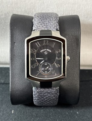 Phillp Stein Classic Square Ladies Quartz Watch with Purple Leather Band