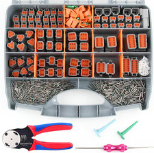 504PCS Deutsch Connector Kit with Crimper 2 3 4 6 8 12 Pin DT Connectors with De