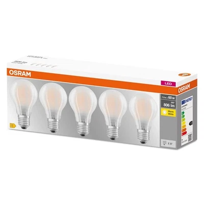 Osram Lampadine LED Goccia, 7W Equivalenti 60W, Attacco E27, Luce Calda 2700K, C