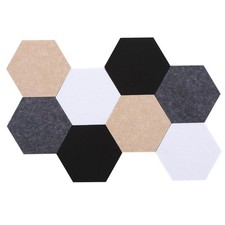 Hexagon Felt Board Tiles SelfAdhesive Bulletin Pin Board Wall Decor 8 PCS