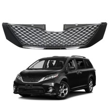 Gloss Black Front Upper Grille Grill Honeycomb Fit For Toyota Sienna 2011-2017 Gloss Black Front Upper Grille Grill Honeycomb Fit For Toyota Sienna 2011-2017