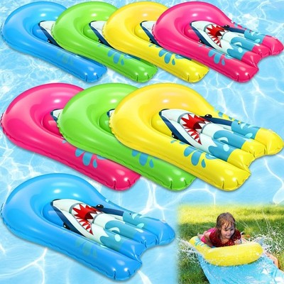 8 Pcs Shark Inflatable Bodyboards for Water Slides, Shark Inflatable Surfboar...