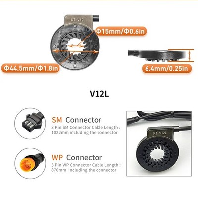 EBike PAS Sensor KT-V12L 12 Magnets Pedal Assistant Sensor Dual Hall Sensors SEU