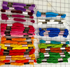 Embroidery Thread Lot of 40 Skeins Cotton 6 Strand Multi-color Mixed Brands