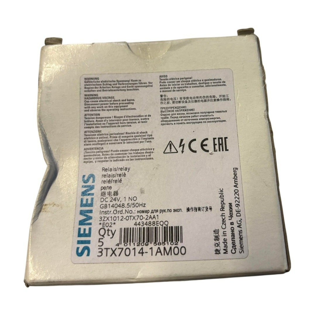 Siemens 3TX7014-1AM00 SIRIUS DC 24V 1NO Relay DIN Rail Mount 3TX7014