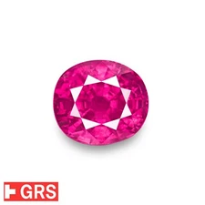 GRS Certified BURMA Ruby 3.94 Ct. Natural Unheated OVAL Pinkish Red MUSEUM GRADE