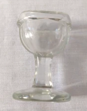 Vintage Eye Wash Cup Clear Glass Pedestal Optical Ocular Care Apothecary Unique
