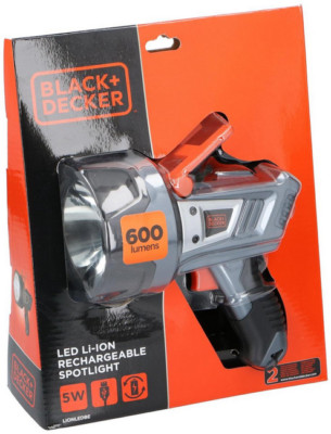 BLACK+DECKER LED Taschenlampe 600 Lumen   Wiederaufladbar,