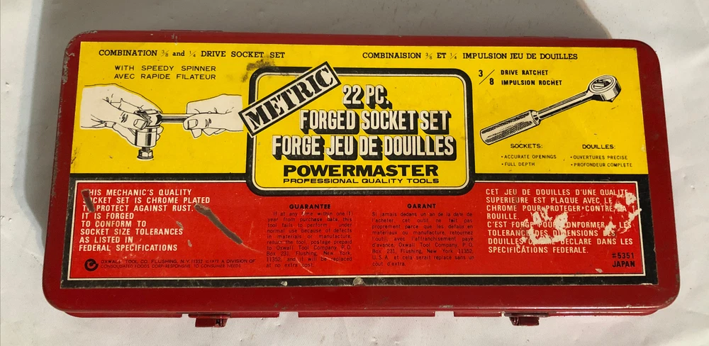 Vintage 22 Piece Metric Forged Socket Set Powermaster