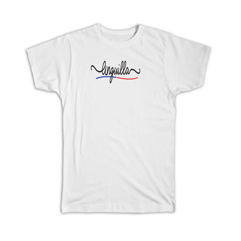 Gift T-Shirt : Anguilla Flag Colors Anguillan Travel Expat Country Minimalist