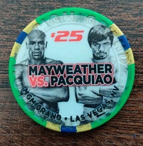$25 mgm grand mayweather Vs Pacquiao boxing las vegas nevada Poker casino chip