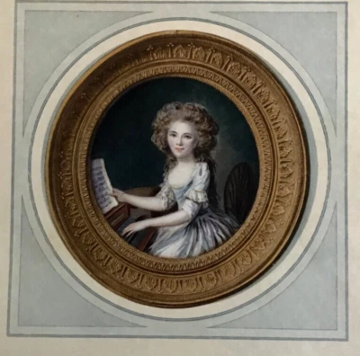 Périn Salbreux, colorierte Miniatur nach dem Original Durchmesser 6 cm - Bild 1 von 4