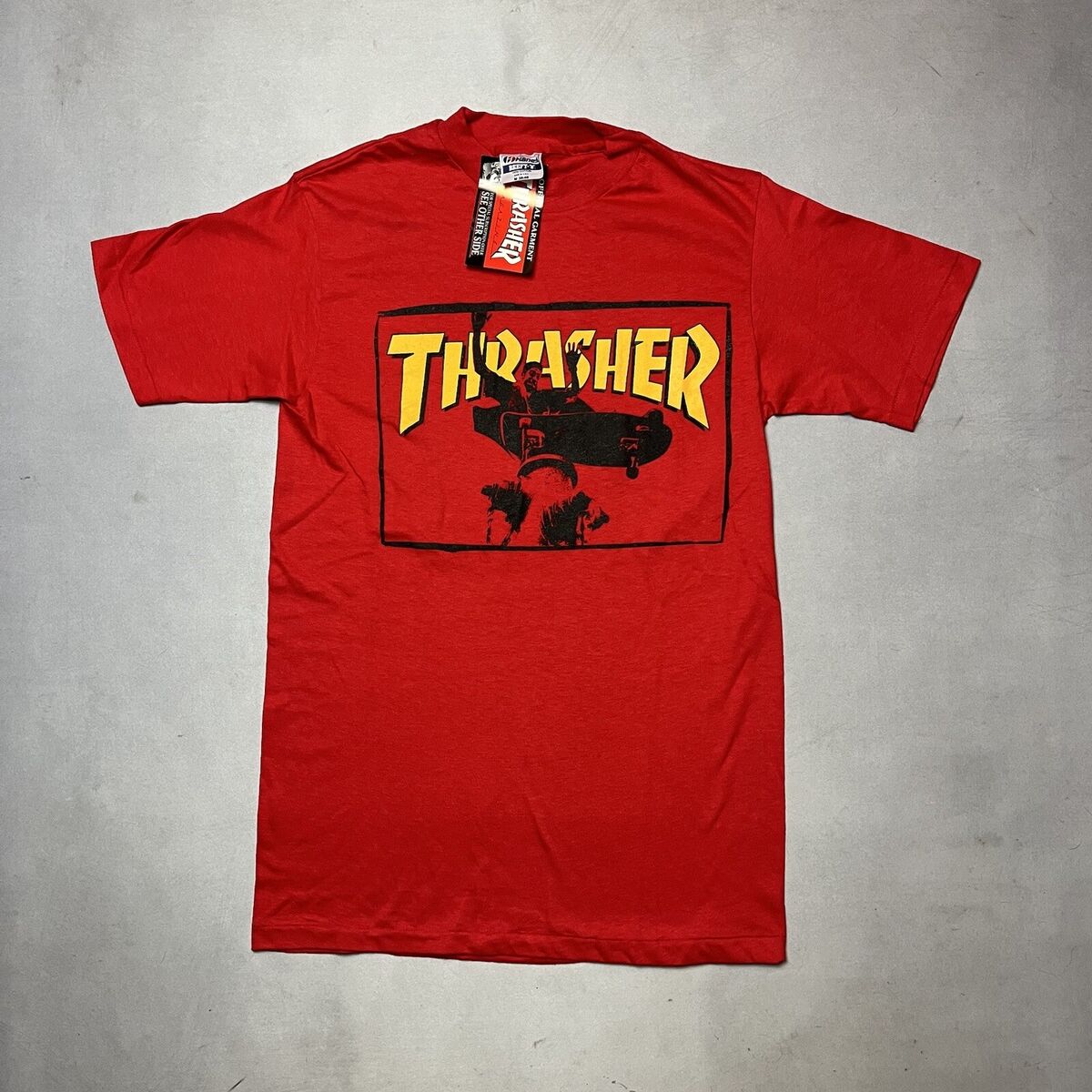 Vintage 80s Thrasher Magazine Deadstock Single Stitch Skate Vintage 80s Thrasher Magazine Deadstock Single Stitch Skate