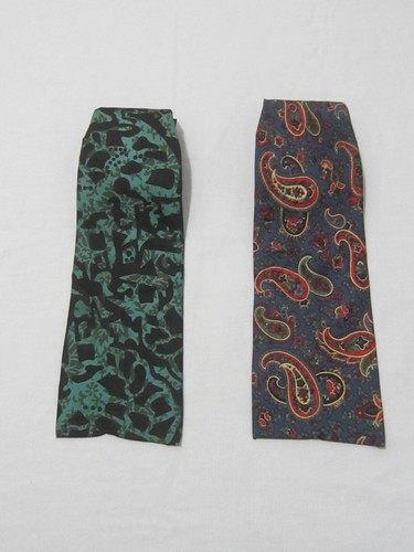 Vintage TURNBULL & ASSER lot of 2 cravat ascot ties paisley & abstract pre-owned