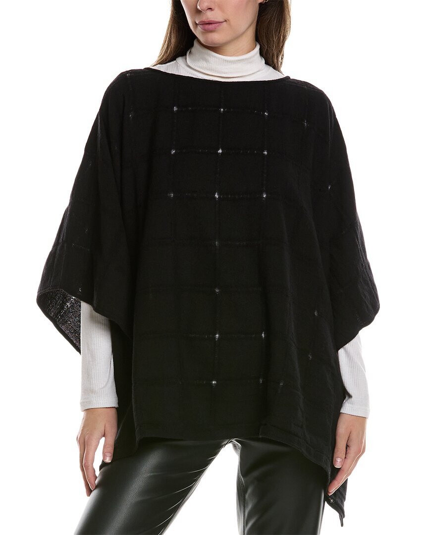 Женское шерстяное пончо Eileen Fisher черного цвета.