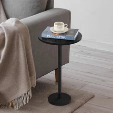 Small Round End Table Pedestal Table Drink Table for Sofa Couch Chair Patio