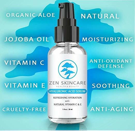 Zen Skin Care Anti-Aging Hyaluronic Acid Serum with Vitamin
