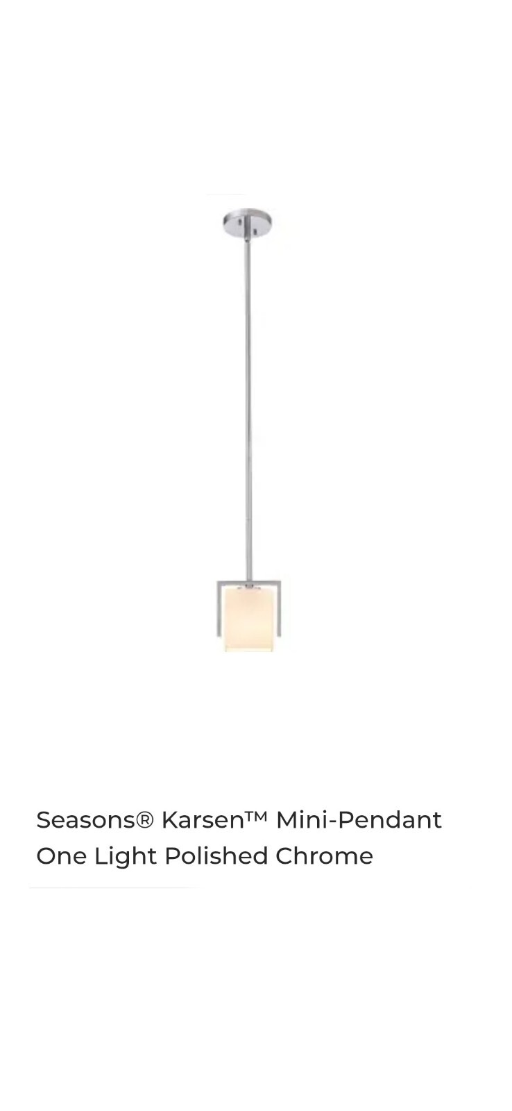 Seasons Mini Pendant One Light Polished Chrome