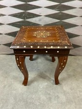 ANTIKER HOCKER MINIATURSTUHL KINDERSTUHL UM 1930 INTARSIEN