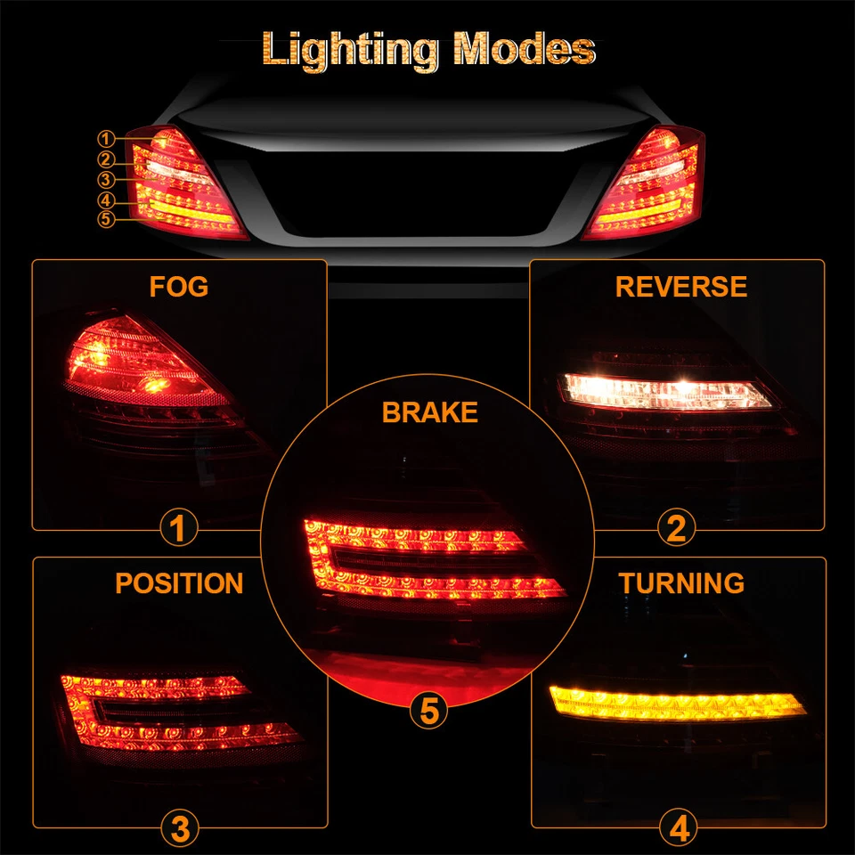 Driver Side LED Tail Light Lamp For 2010-2013 Mercedes Benz S600 S550 S65 W221 - Image 2 of 4