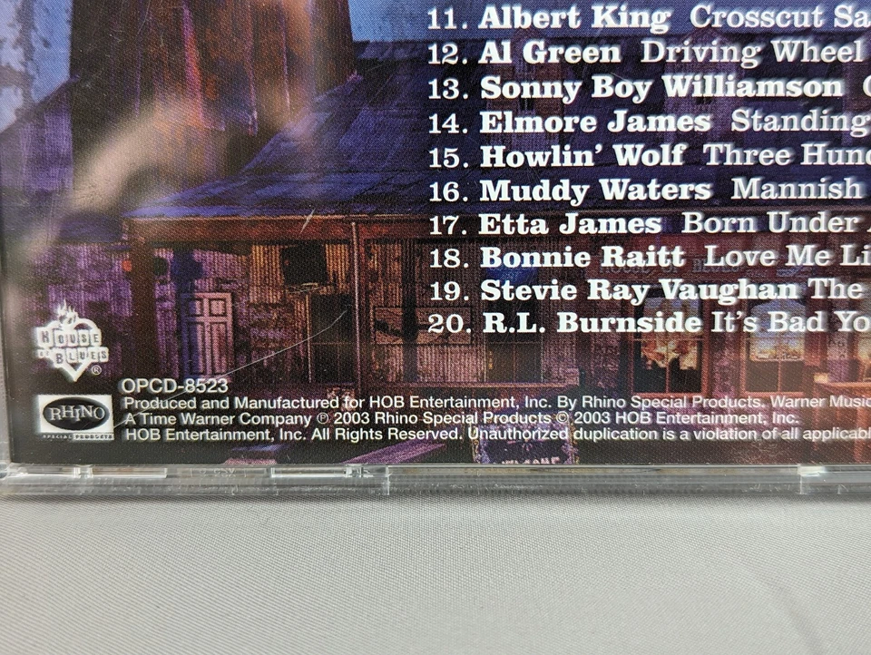 Vtg Blues 2003 House Of Blues Presents Essential Blues CD Rhino Music 20 Track Foto 3 de 4