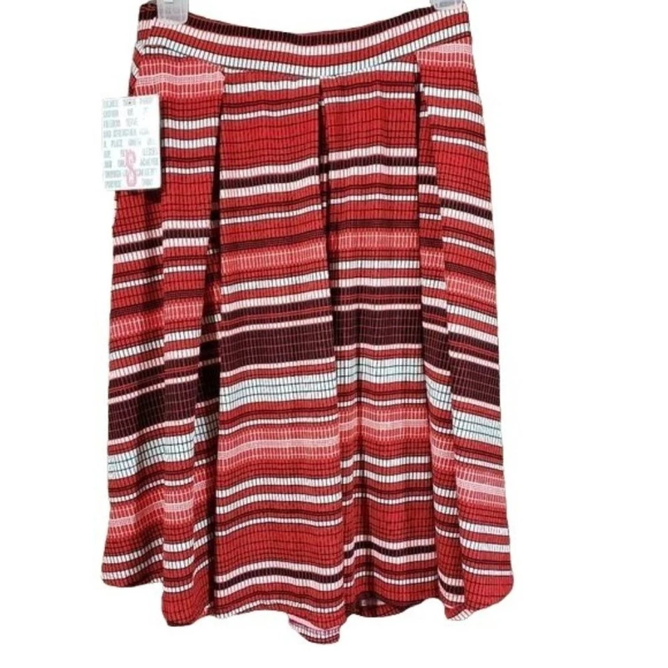 Lularoe NUEVO CON ETIQUETAS Madison Falda Plisada a Rayas con Bolsillos Mujer Talla Pequeña Foto 2 de 4