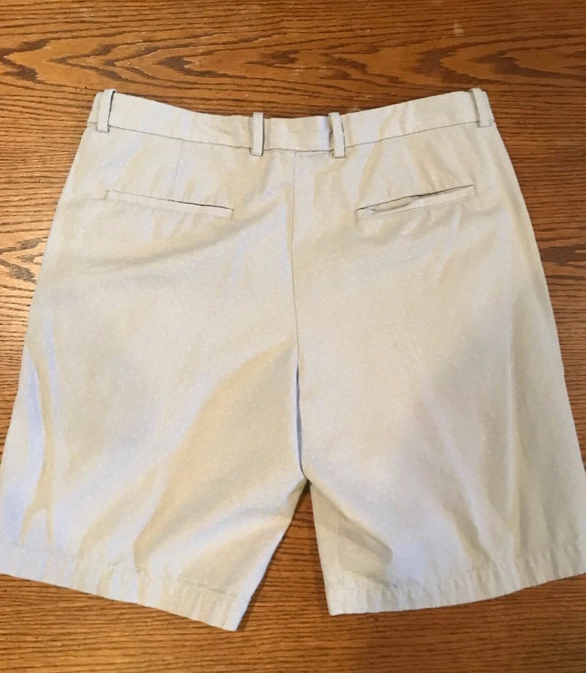 Men's Perry Ellis Polka Dot Casual Khaki Shorts Sz 34 Formal Preppy Summer  - Image 3 of 4