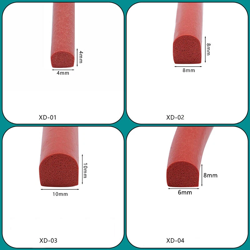 4mm-20mm D-Type Sealing Strip, Silicone Foam, Semi-Circular Solid Sealing Strip - Image 2 of 4