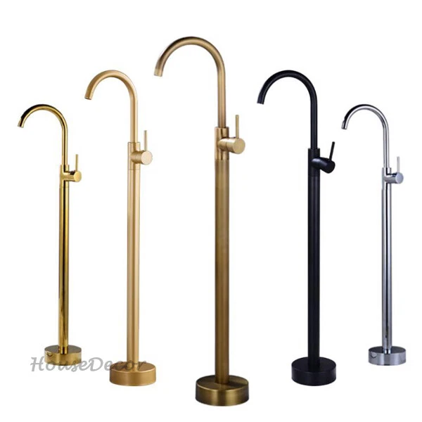 Floor Standing Bathtub Faucet Floor Mounted Bath Shower Freestanding Mixer Taps
