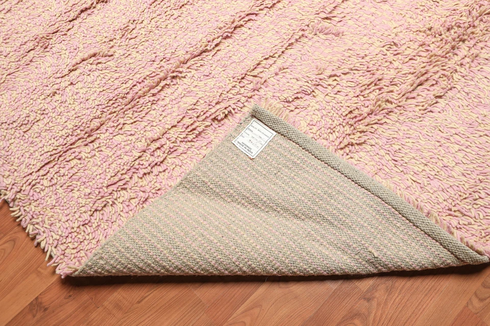 9'x12' Ivory Hand Woven Modern & Contemporary Hip Shag Wool Oriental Area Rug - Image 4 of 4