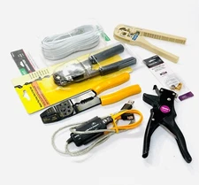 Set of Wiring Tools (Strippers, SATA-USB2, RG6Connectors, Phone Cable, Crimp)