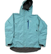 Haglofs Womens Jacket Gore-tex Shell Hooded Xs Light Green Blue