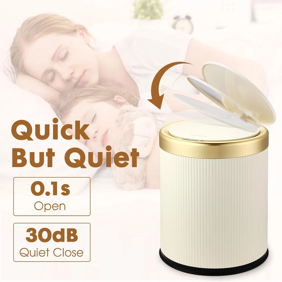 Automatic Motion Sensor Bathroom Trash Can with Lid, 2.8 Gallon Touchless Trash - Image 4 of 4