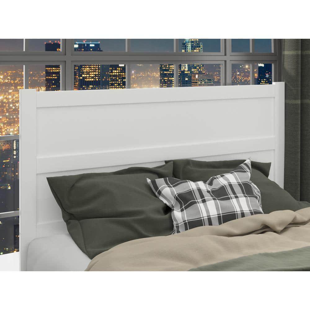 AFI Headboard Solid Hardwood Panel Bed Frame Mounted Non-Upholstered White Queen-image
