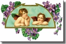 Guardian Angels Picture on Stretched Canvas, Wall Art decor, Ready to Hang!