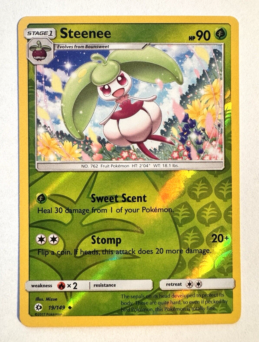 steenee pokemon card Steenee 19/149 Sun & Moon base Reverse Holo