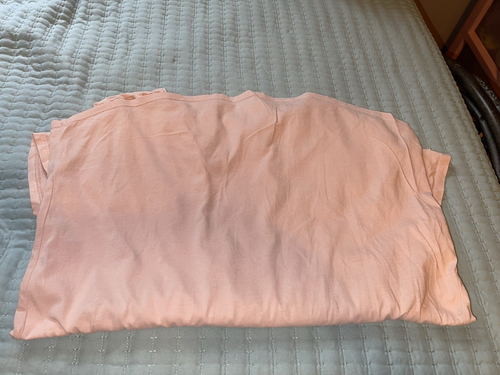 LOFT OUTLET   M   SS    WOMEN'S  PEACH   BLOUSE  with PEARLS   PRE-OWNED - Picture 8 of 9