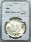 1925 Peace Silver Dollar NGC MS64 Original Gorgeous Luster PQ #A271L