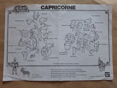 Ritter des Tierkreises Steinbock, Montageanleitung auf Französisch, offizielles Bandai