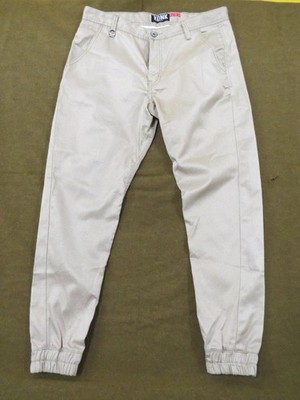 KDNK Men's Relaxed Jogger Pants Tan Khaki Size 34 Woven Cotton Blend