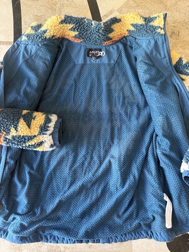 VINTAGE PENDLETON X ARIAT AZTEC Multicolor FLEECE JACKET WOMEN"S XL - Picture 5 of 7