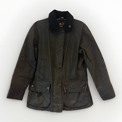 Barbour Classic Beadnell Wachsjacke Damen UK 10 EU 36 Jagdstil Mantel schwarz