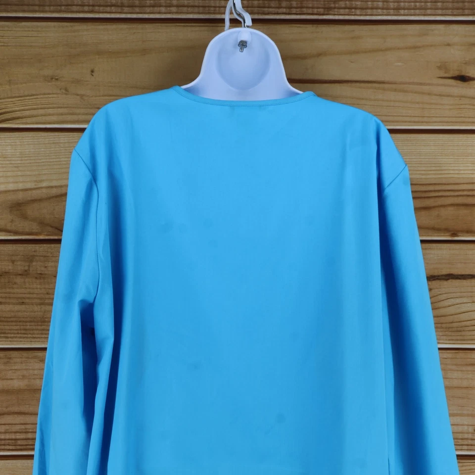 Cherokee Workwear Scrubs Button Up Womens Size L Blue Polyester Blend Pockets - Image 4 of 4