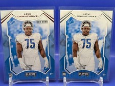 Levi Onwuzurike 2 Rookie Card 2021 Panini Playoff Red Zone SP + Base RC #261. rookie card picture
