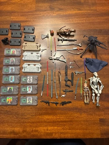 Huge star wars vintage gun accessories capes sabers weapons lot