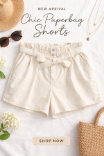 Ava Viv-Women's Plus Size 1x Paperbag Shorts -White-NWT- TIS the SEASON