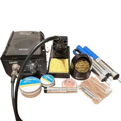 Schneider ESD-Safe Corded Soldering Iron Kit w/ Stand, Sponge, Flux & Solder