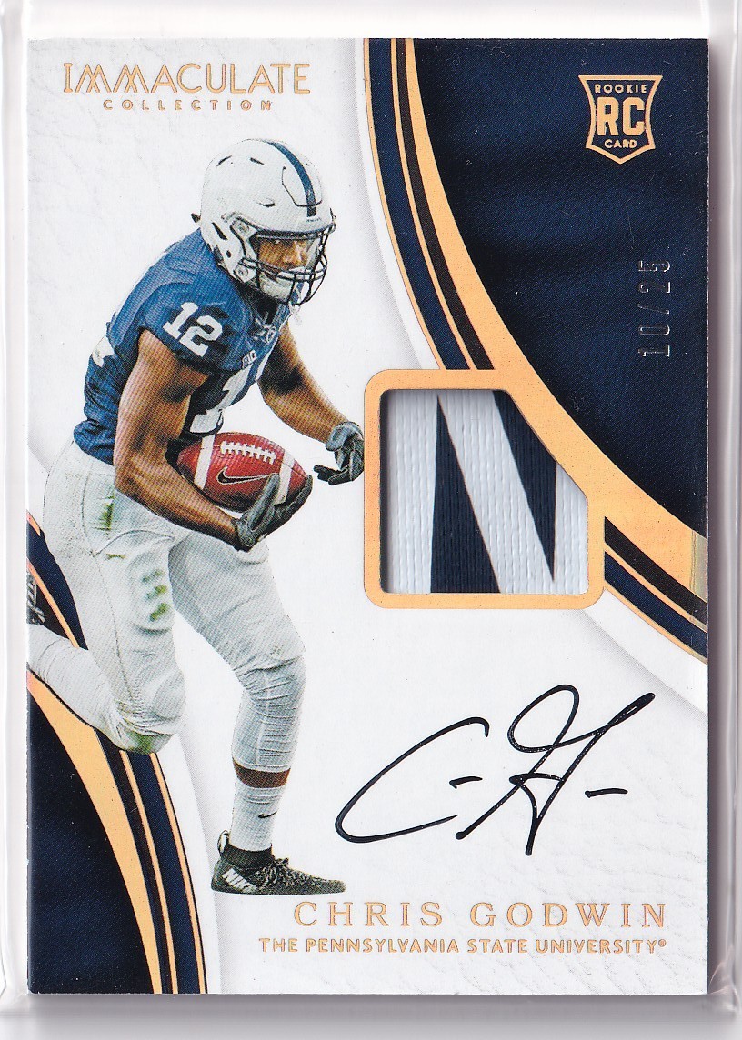 Chris Godwin 2017 Immaculate Collegiate ROOKIE PATCH AUTO RPA RC #10/25
