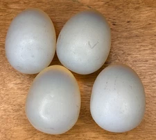 Crystal Glass Eggs Lot of 4 Frosted Small Defects/Chips Around 1.5" x 2"